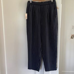 Babaton navy blue striped trousers, size 10.
